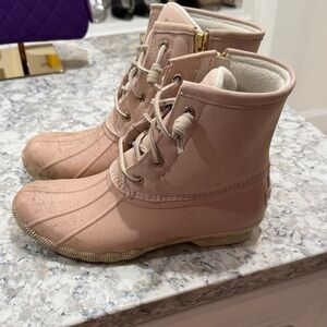 Sperry Blush Lace-Up Boots